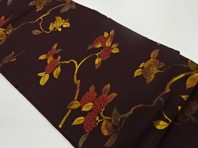 JAPANESE KIMONO / VINTAGE NAGOYA OBI / WOVEN BRANCH FLOWER